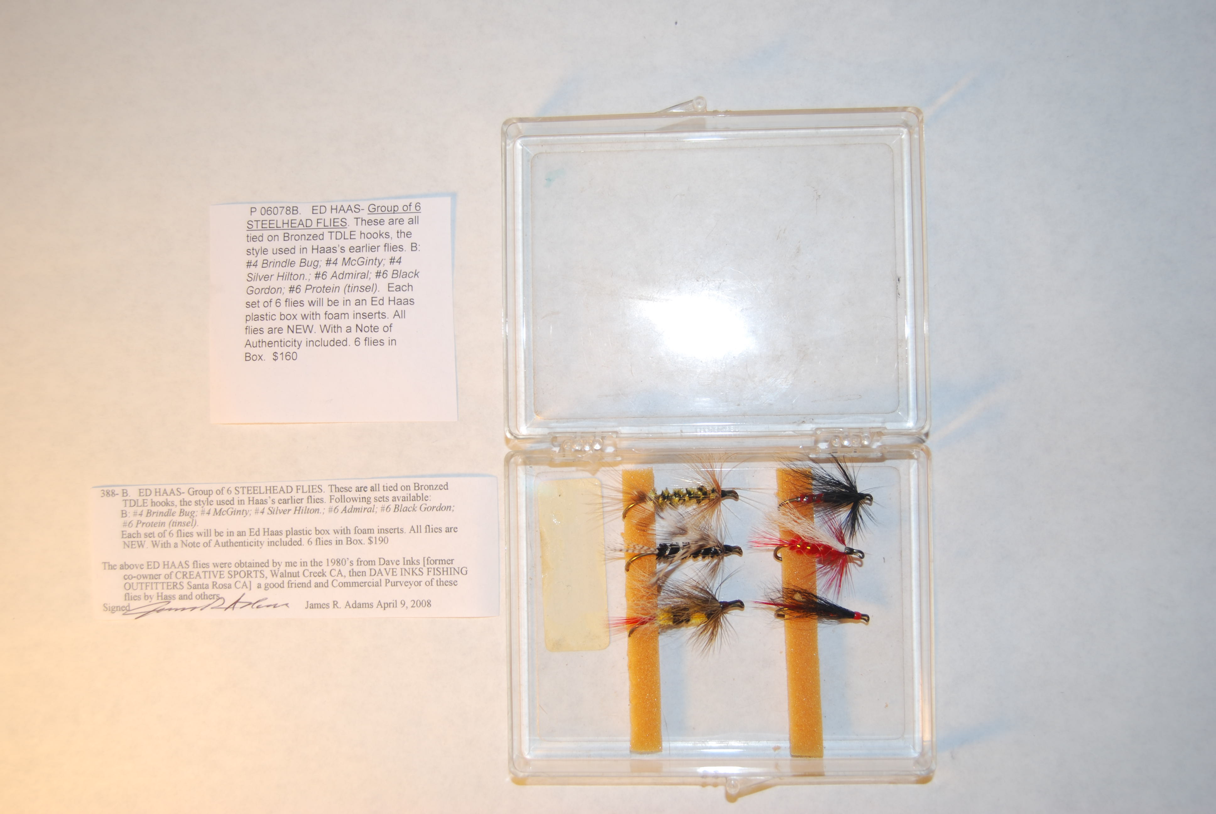 ED HAAS- Group of 6 STEELHEAD FLIES. Image for ED HAAS- Group of 6 STEELHEAD FLIES.
